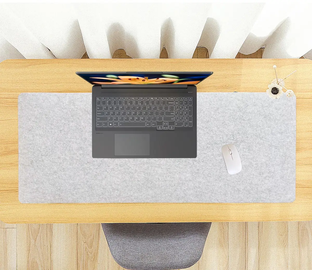 DAWNTREES Felt Desk Pad 90cm x 40cm (36" x 16") | Smooth Glide & Tabletop Protection - view 8