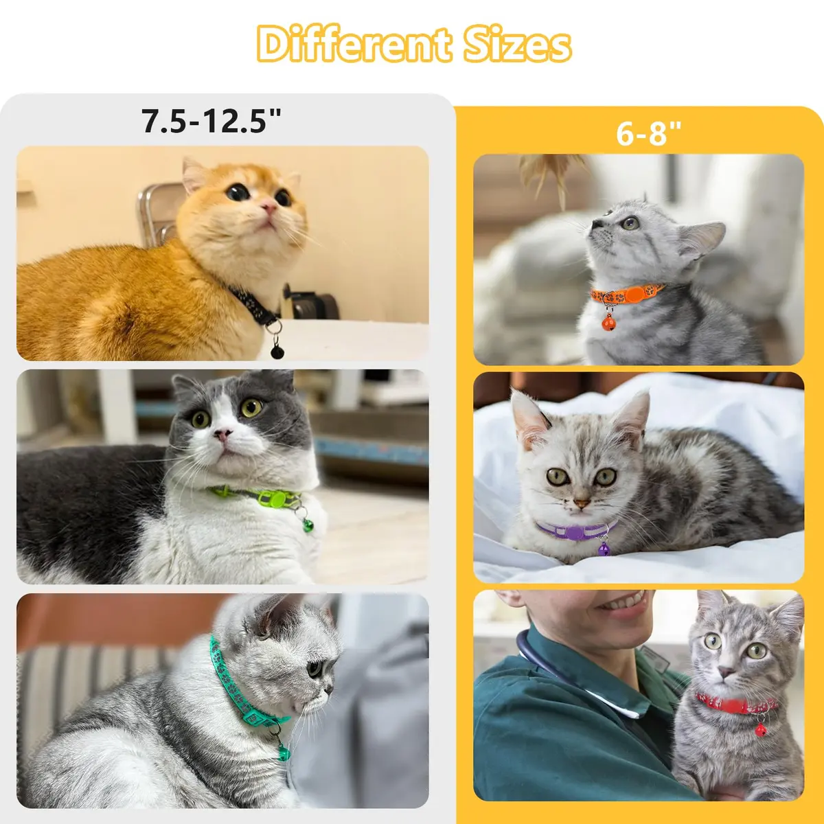 Taglory Reflective Cat Collar 6-8 in | Safety & Night Visibility (110 characters) - view 4