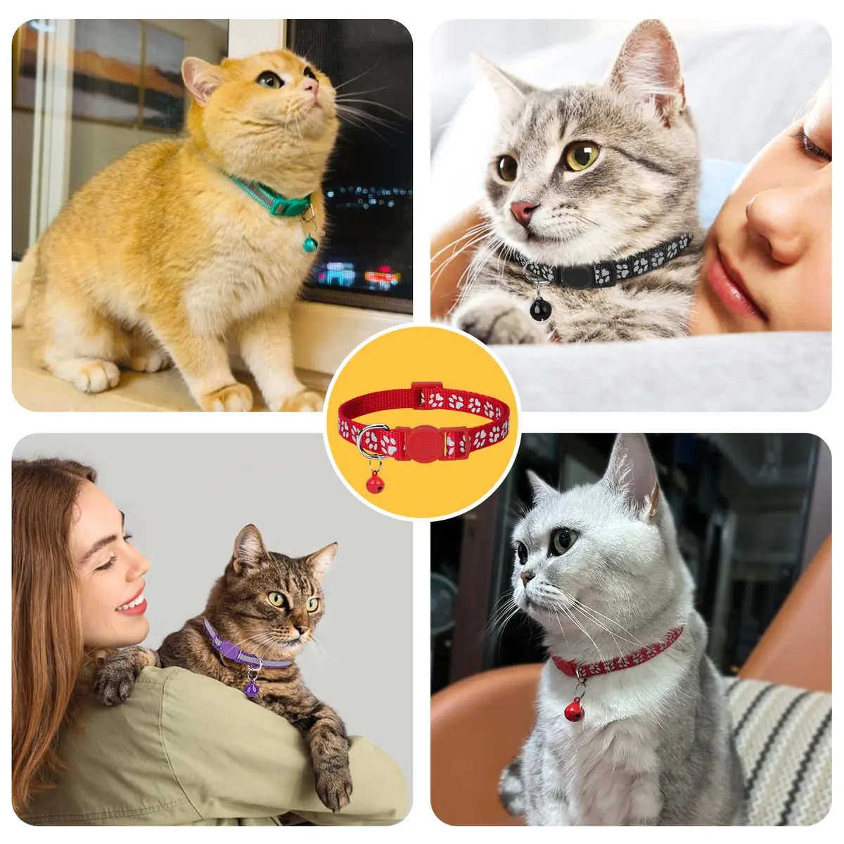 Taglory Reflective Cat Collar 6-8 in | Safety & Night Visibility (110 characters) - view 7