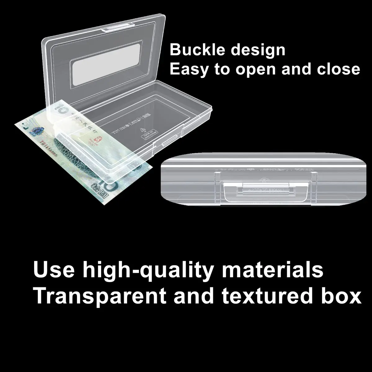 MUDOR Dollar Bill Holders for Collectors 200 Pack | Clear PP Currency Sleeves (16.5x9cm) - view 4