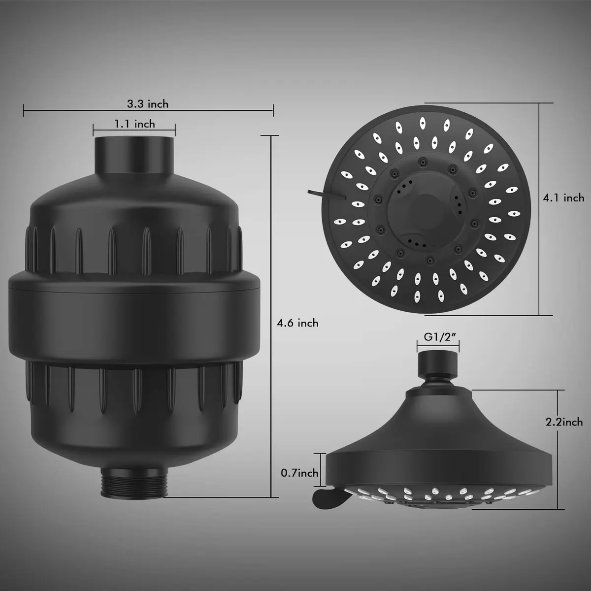 FEELSO Shower Head with Shower Filter | 15-Stage Water Purification, 5 Spray Modes, High Pressure, Easy Install - view 5