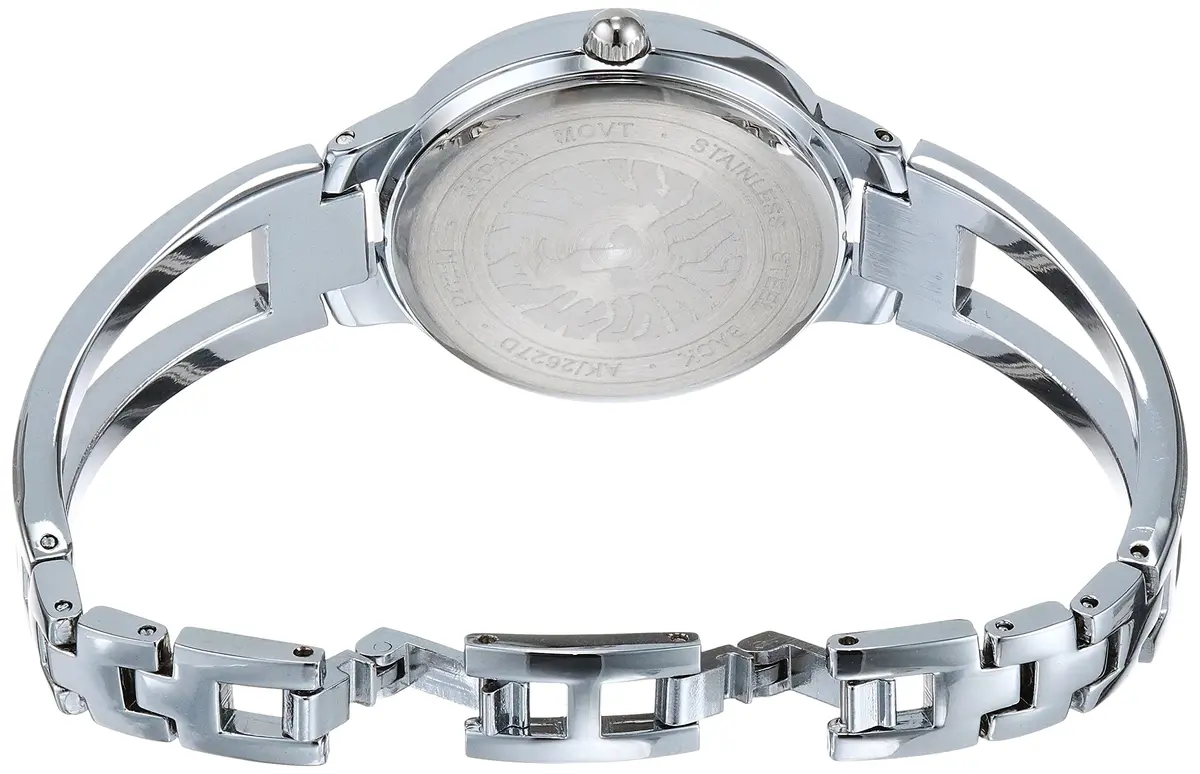 Anne Klein Women's Genuine Diamond Dial Bangle Watch 30mm | Black Sunray Dial with Diamond Accent - view 3
