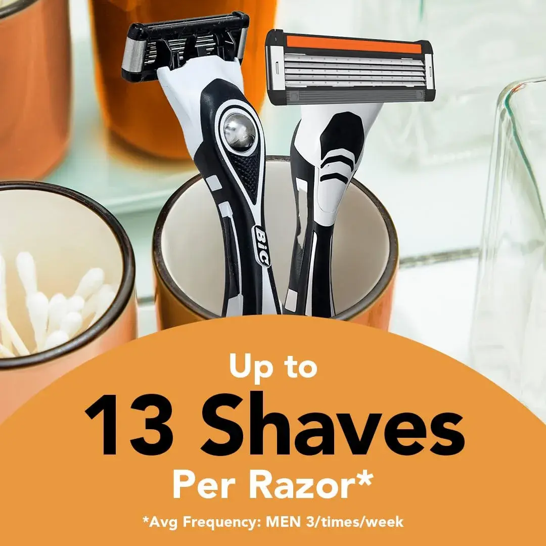 BIC Flex 5 Men's Refillable 5-Blade Razor with 7 Cartridges & Edging Blade | 91 Shaves Total - view 5