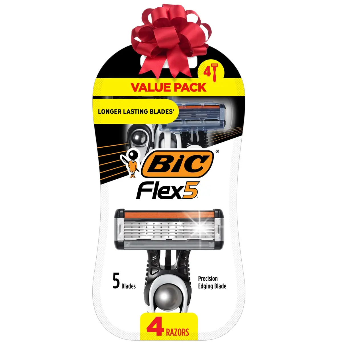 BIC Flex 5 Disposable Razor for Men, Sensitive Skin | 5-Blade Comfort & Precision (4 Count) - main product image