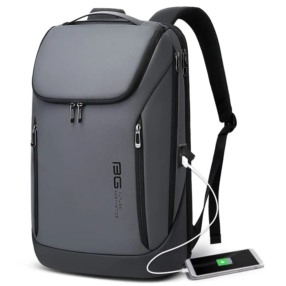 BANGE Business Smart Backpack Waterproof Fit 15.6 Inch Laptop Backpack with USB Charging Port, Travel Durable Backpack (Grey) | 39.4 cm (15.6 in) Laptop Compartment - main product image