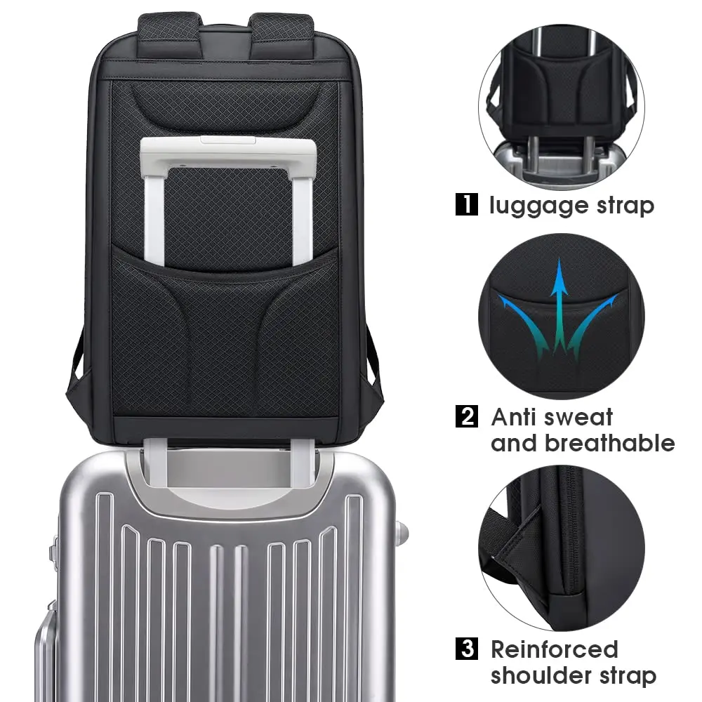 BANGE Business Smart Backpack Waterproof Fit 15.6 Inch Laptop Backpack with USB Charging Port, Travel Durable Backpack (Grey) | 39.4 cm (15.6 in) Laptop Compartment - view 5