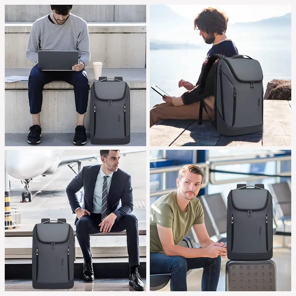 BANGE Business Smart Backpack Waterproof Fit 15.6 Inch Laptop Backpack with USB Charging Port, Travel Durable Backpack (Grey) | 39.4 cm (15.6 in) Laptop Compartment - view 7