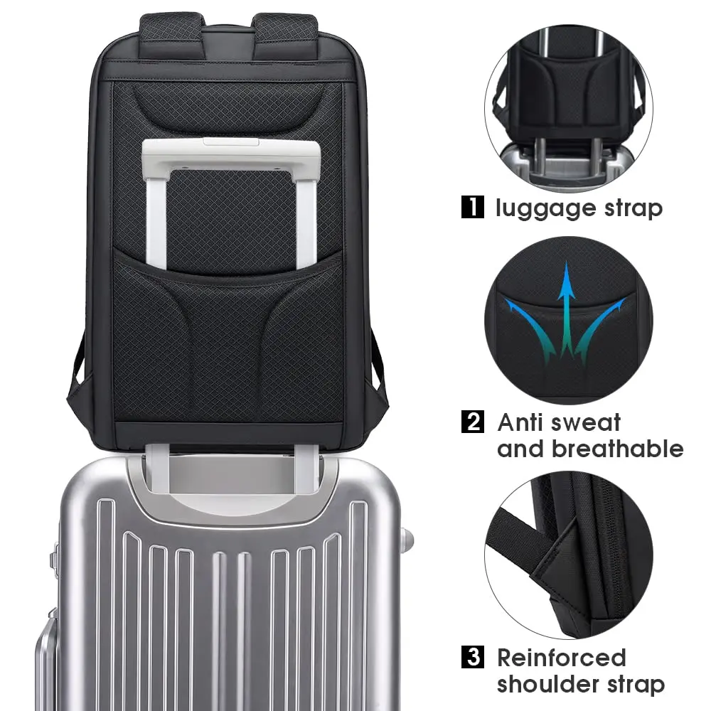 BANGE Business Smart Backpack Waterproof fit 15.6 Inch Laptop Backpack with USB Charging Port, Travel Durable Backpack (35cm x 49cm x 14cm) - view 5