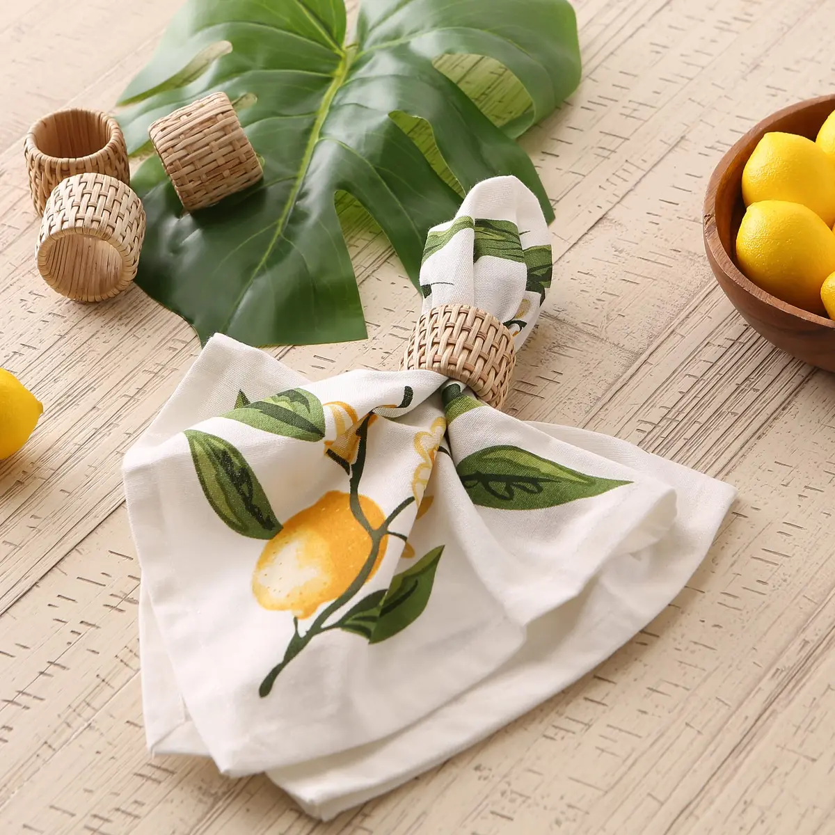 DII Basic Napkin Ring Collection Decorative, Rattan, One Size | Neutral Table Accessory - view 5