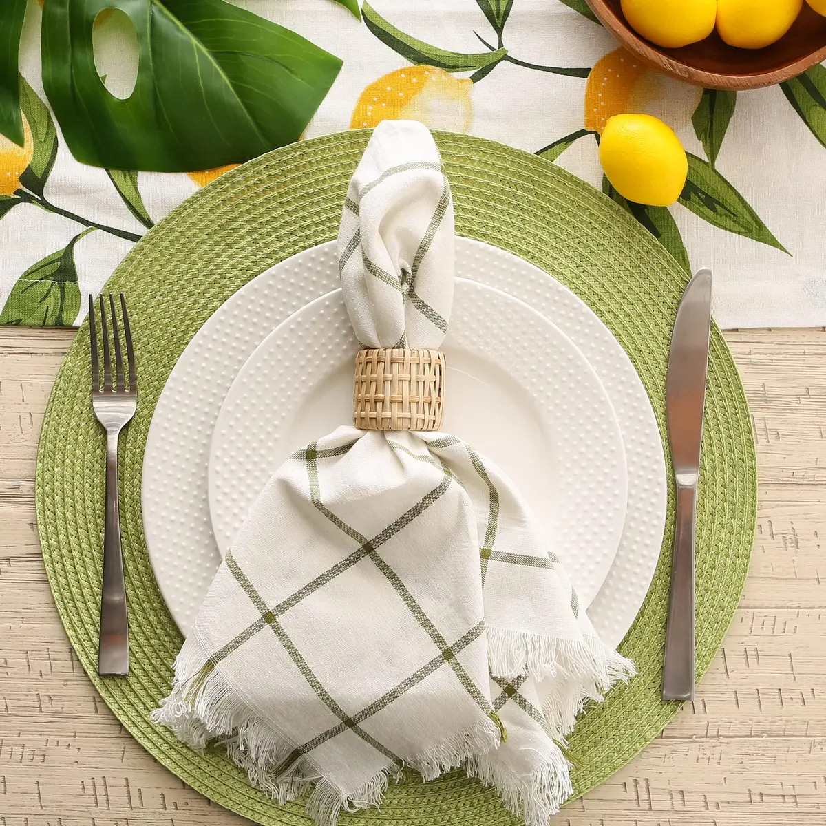 DII Basic Napkin Ring Collection Decorative, Rattan, One Size | Neutral Table Accessory - view 6