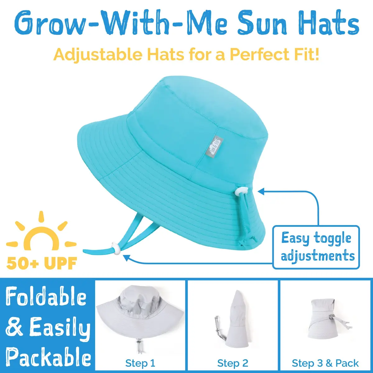 JAN & JUL Kids' Quick Dry Beach Bucket Sun-Hat 6-24 Months | Adjustable, UPF 50+ for Active Kids - view 2
