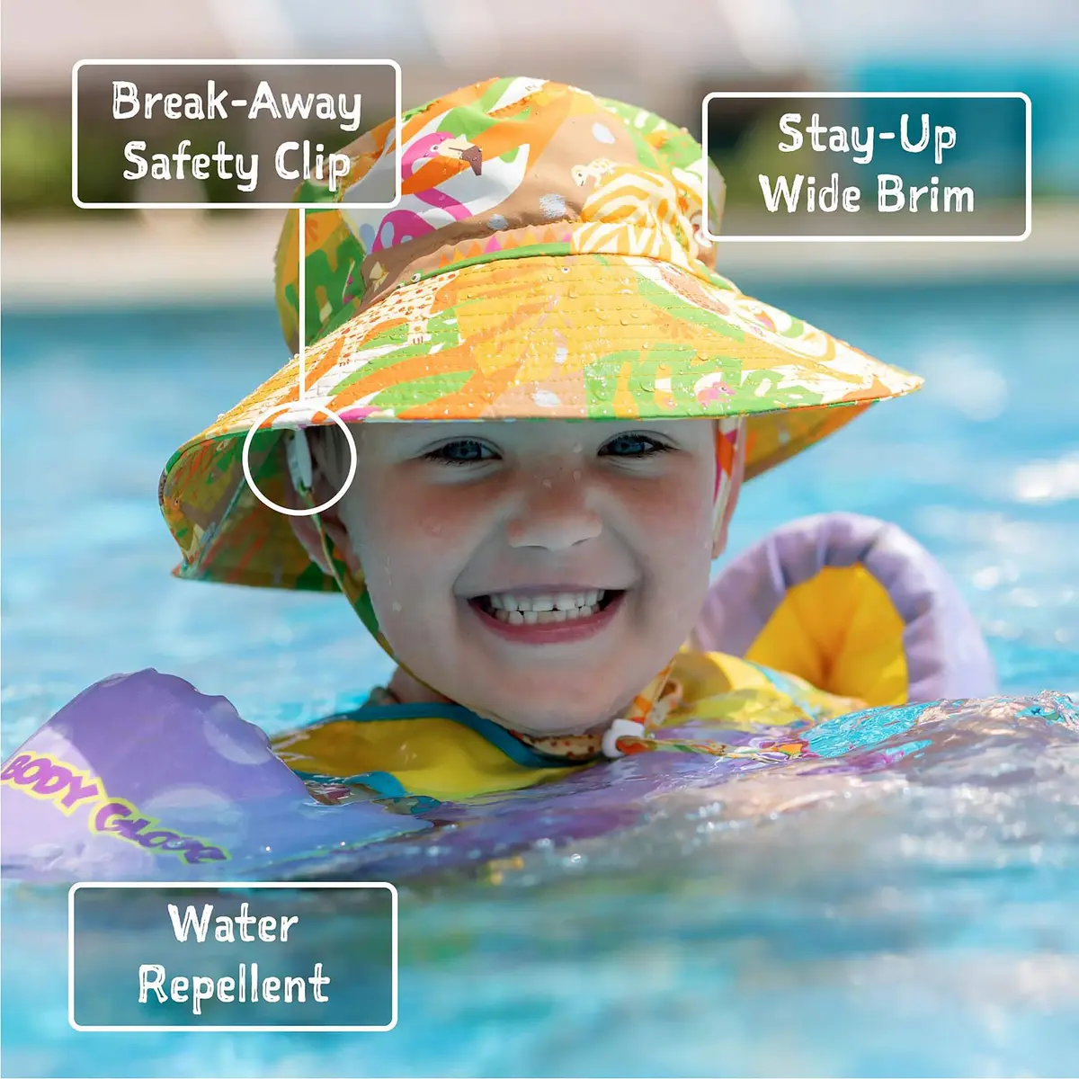 JAN & JUL Kids' Quick Dry Beach Bucket Sun-Hat 6-24 Months | Adjustable, UPF 50+ for Active Kids - view 3