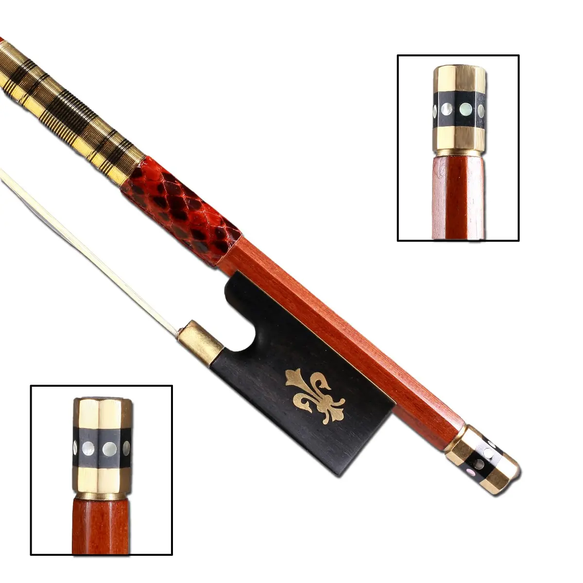 AMZZ Full Size 4/4 Pernambuco Violin Bow with Case | Handmade, Lightweight, Warm Sound - view 5