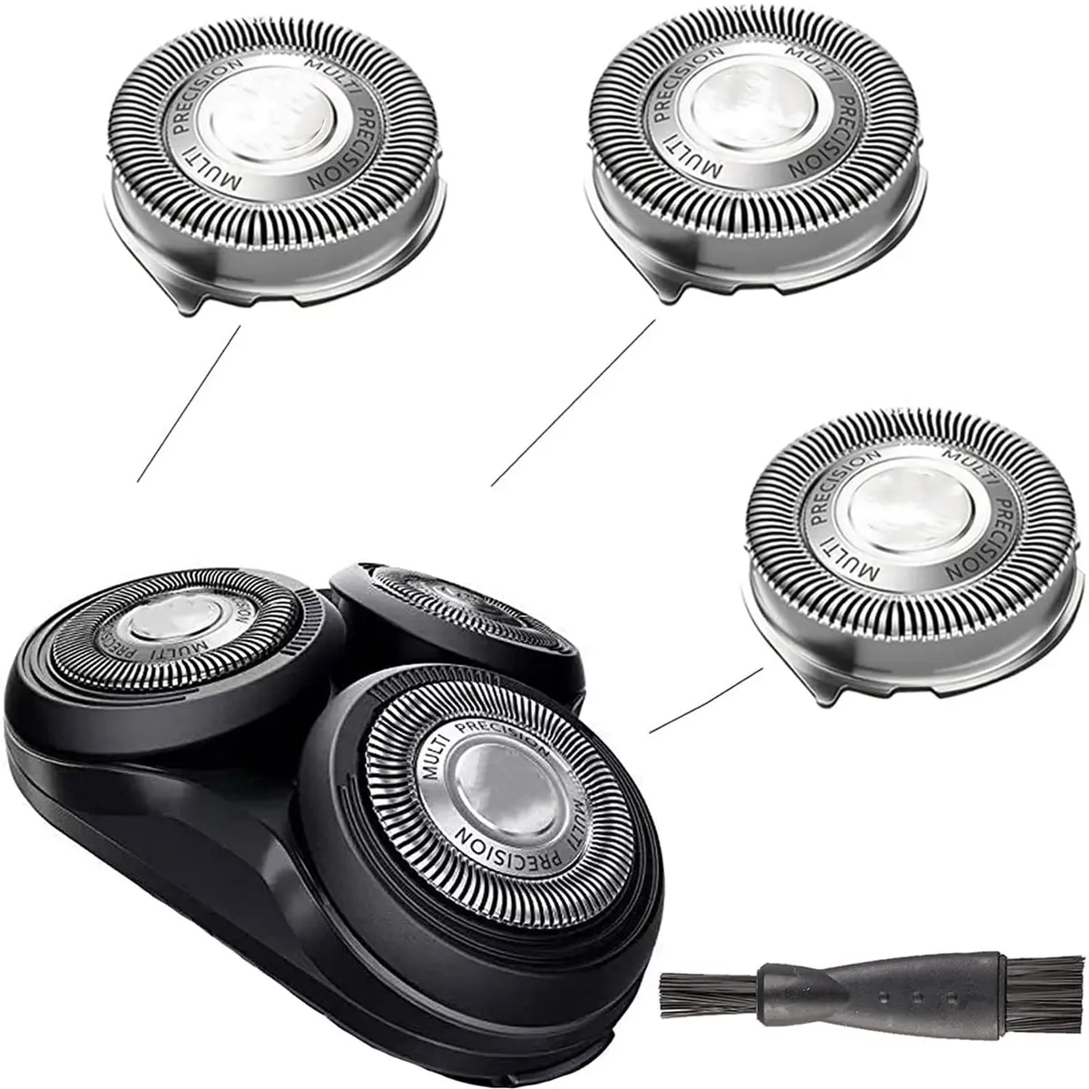 Suleto SH50/52 Replacement Heads for Philips Series 5000 Shavers, 3 Count | Precision Cutting System - main product image