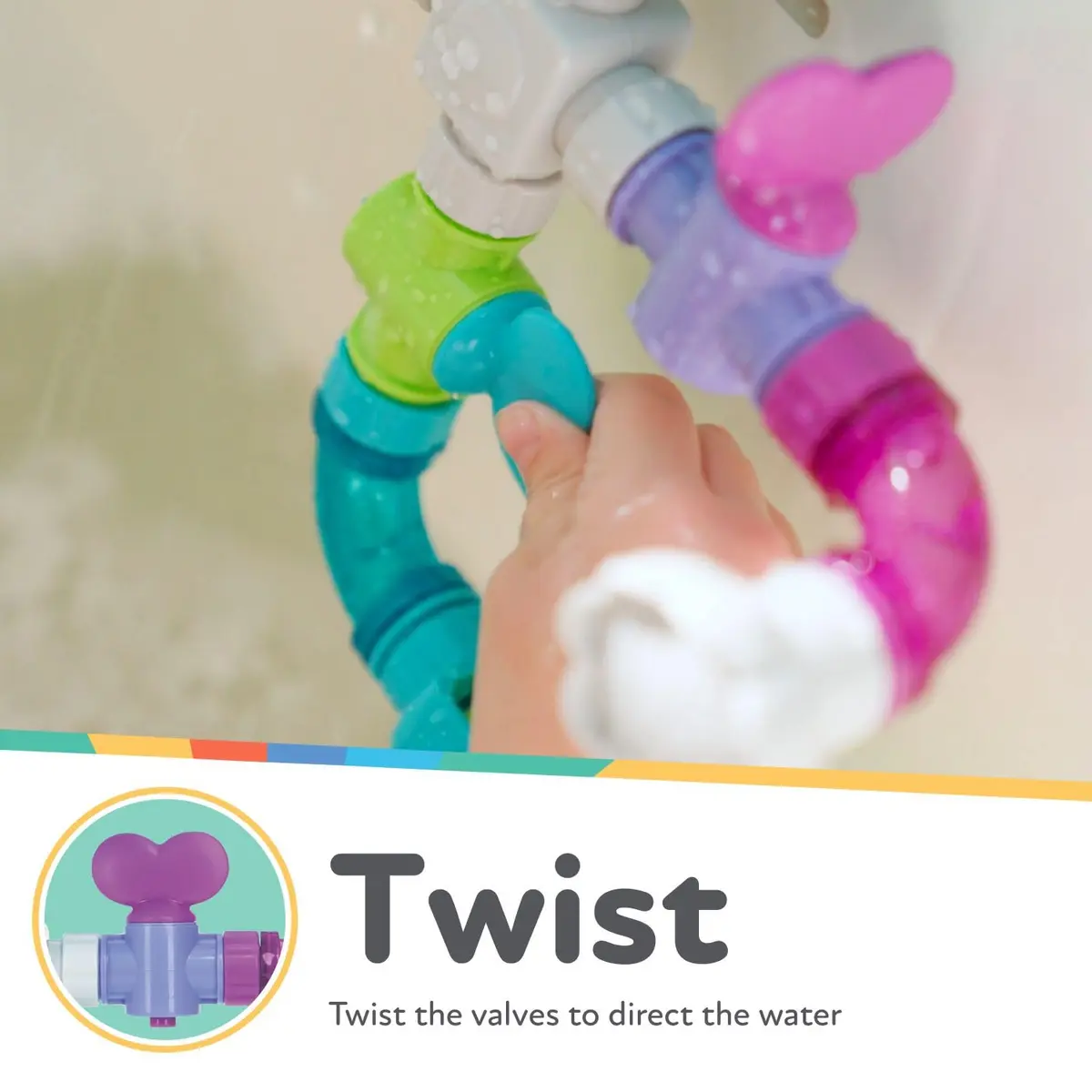 Nuby Wacky Waterworks Pipes Bath Toy - Baby Bathtub Toy with Interactive Features for Cognitive Development - view 4
