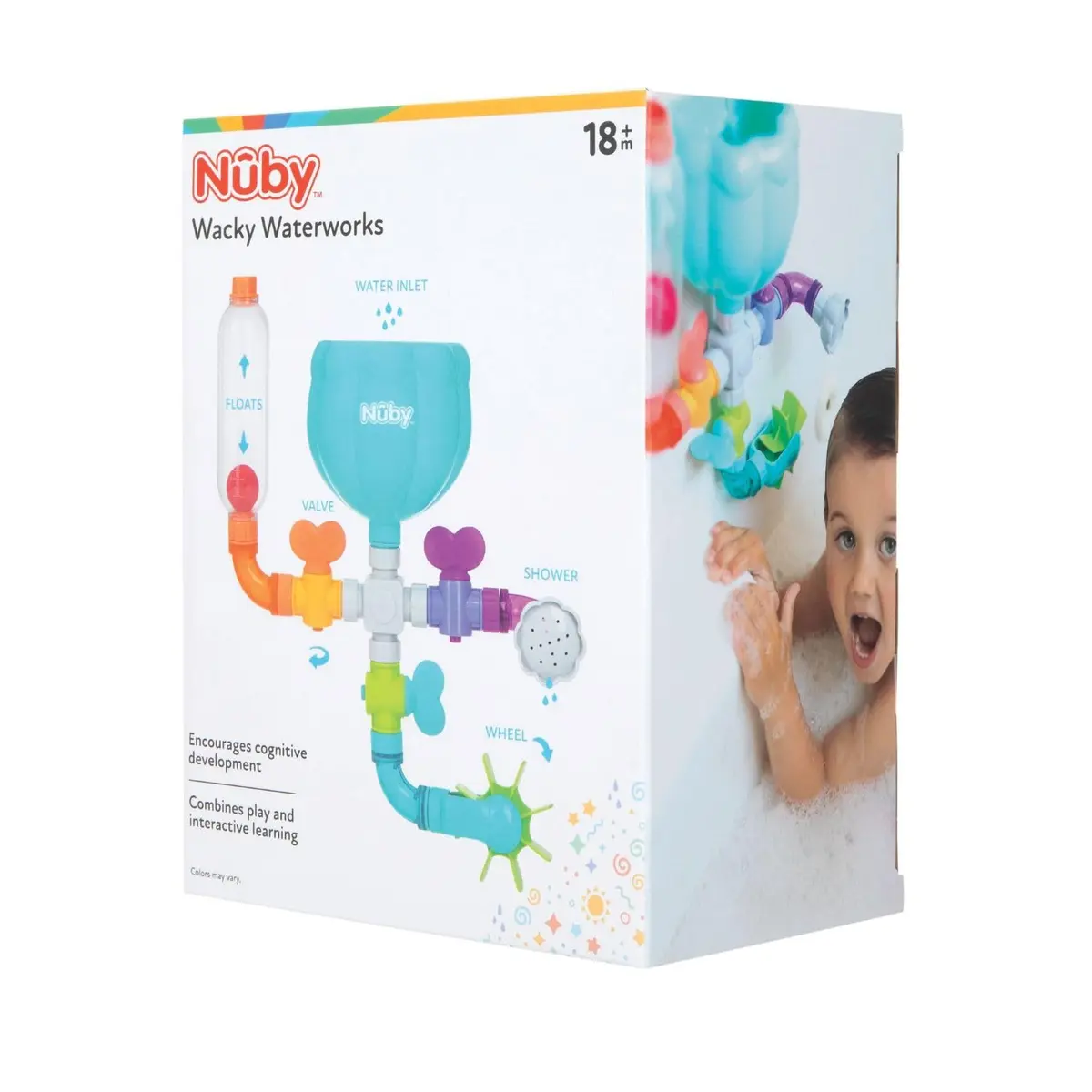 Nuby Wacky Waterworks Pipes Bath Toy - Baby Bathtub Toy with Interactive Features for Cognitive Development - view 8