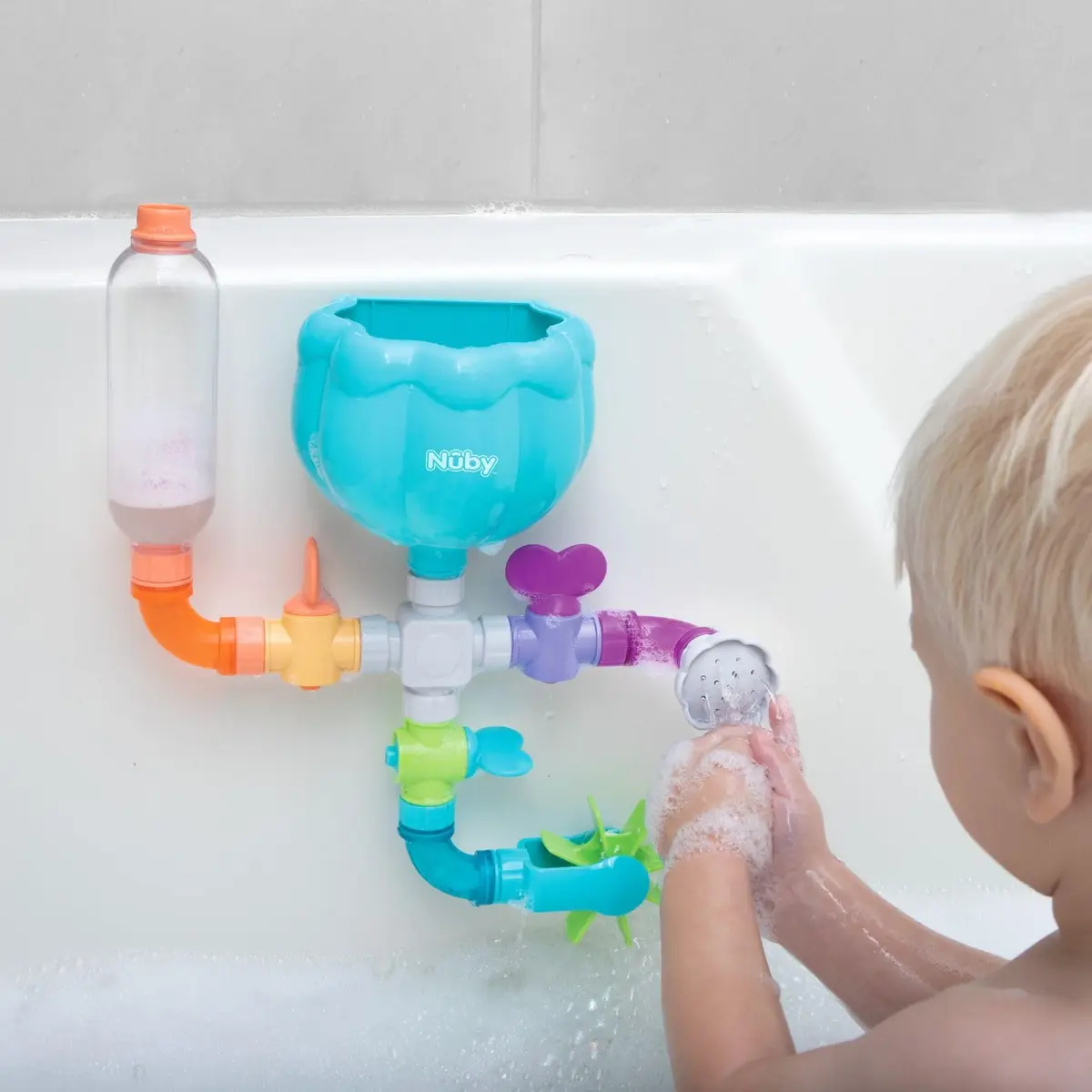Nuby Wacky Waterworks Pipes Bath Toy - Baby Bathtub Toy with Interactive Features for Cognitive Development - view 9
