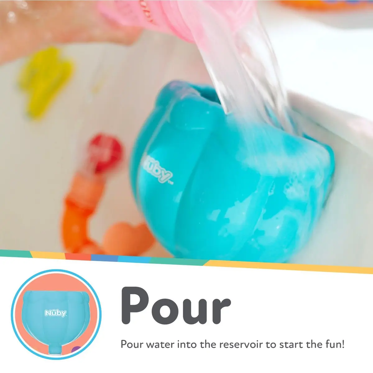 Nuby Wacky Waterworks Pipes Bath Toy - Baby Bathtub Toy with Interactive Features for Cognitive Development - view 2