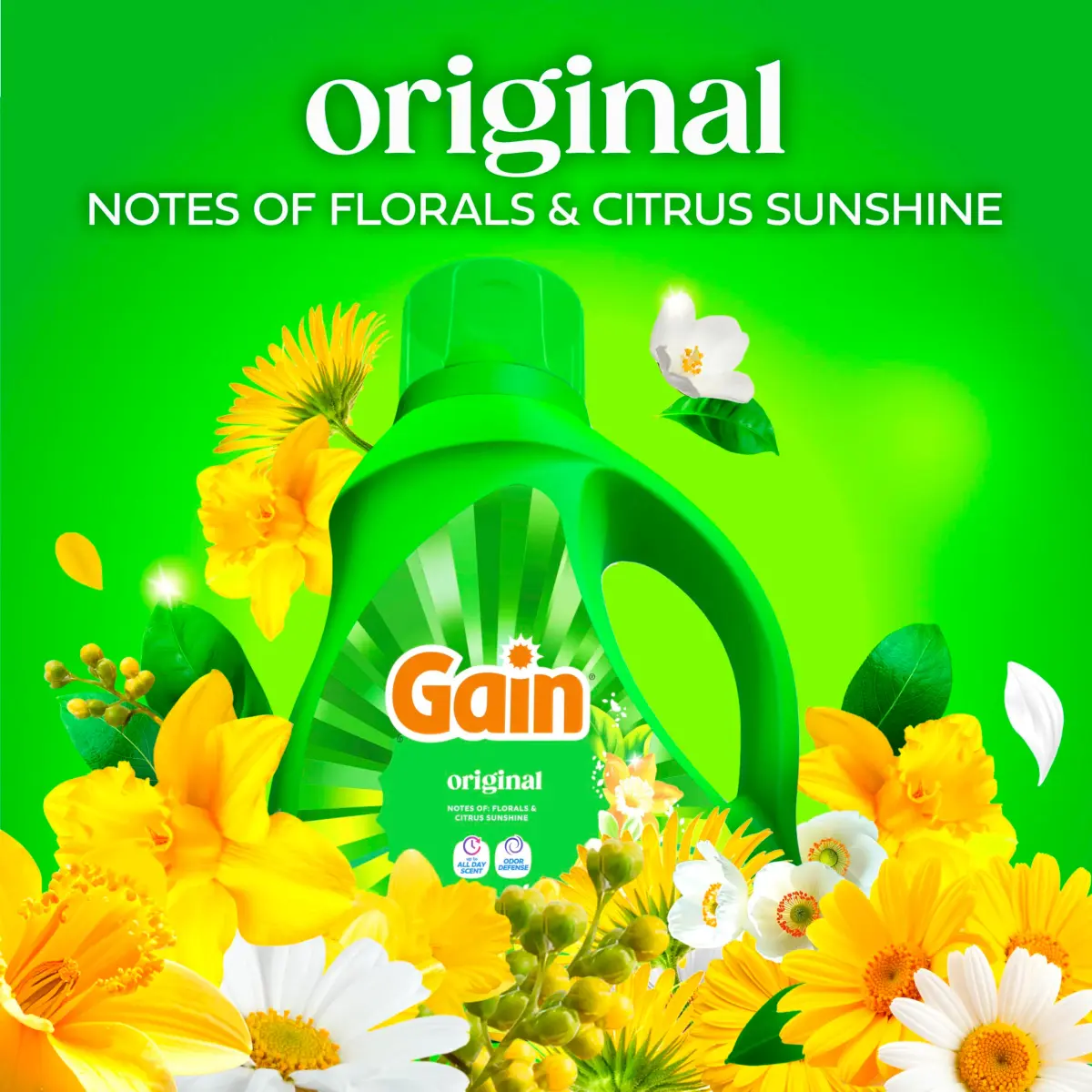 Gain Liquid Laundry Detergent Odor Defense Original Scent 1775ml (60 fl oz) | Concentrated Formula Value Pack - view 5