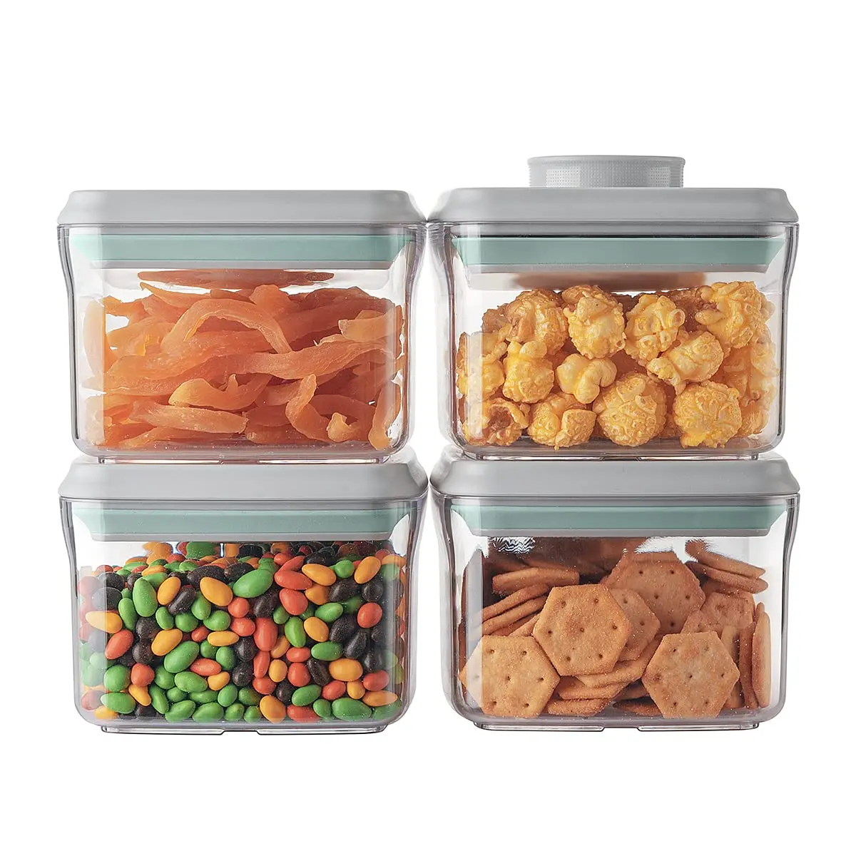 Ankou Airtight Food Storage Container Set - 4 Pack | Stackable BPA-Free Transparent Containers (0.32 QT each) - main product image