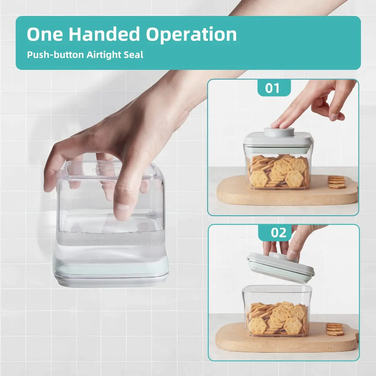 Ankou Airtight Food Storage Container Set - 4 Pack | Stackable BPA-Free Transparent Containers (0.32 QT each) - view 3