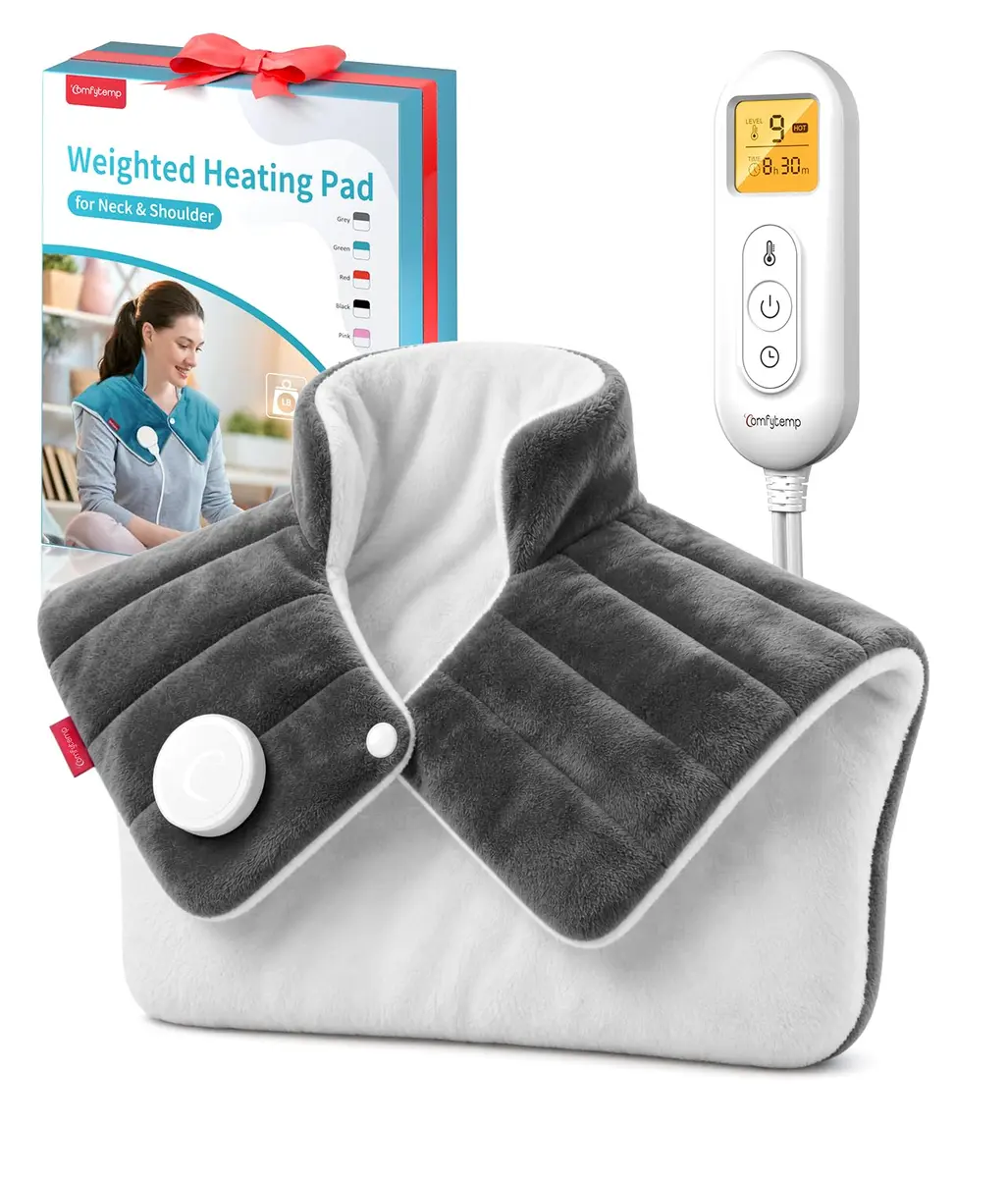 Comfytemp Weighted Heating Pad for Neck Shoulders Back 1.2 kg (2.6 lb) | 9 Heat Settings, 11 Auto-Off Timers, Machine Washable - main product image