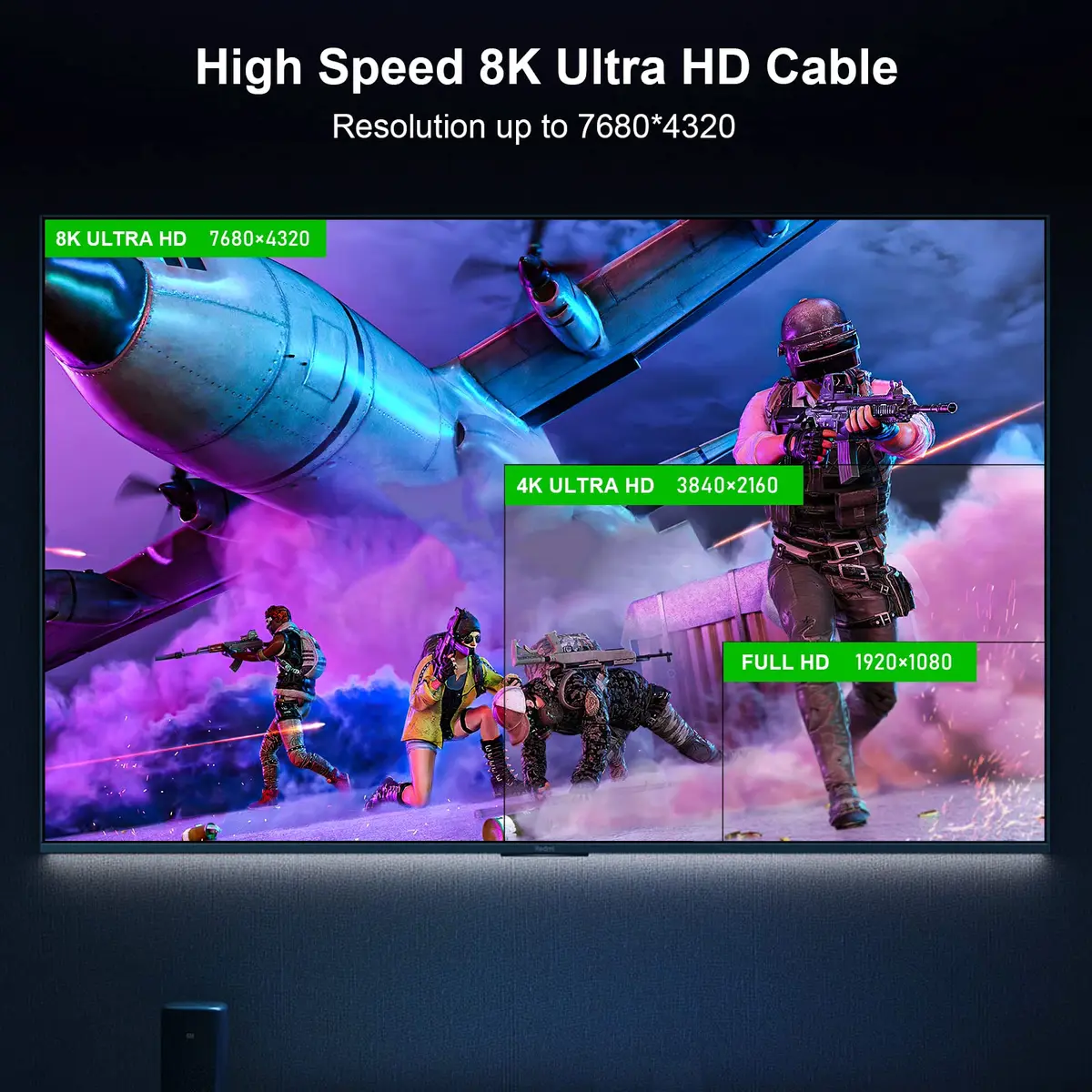 FIBBR Fiber Optic HDMI 2.1 Cable 7.3m (24ft) | 48Gbps 8K@60Hz 4K@120Hz VRR ALLM - view 3