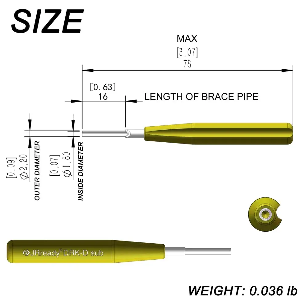 JRready DRK-D SUB Insertion Extraction Tool for D-Sub Pins | Stainless Steel, Gold (1-Pack) - view 2