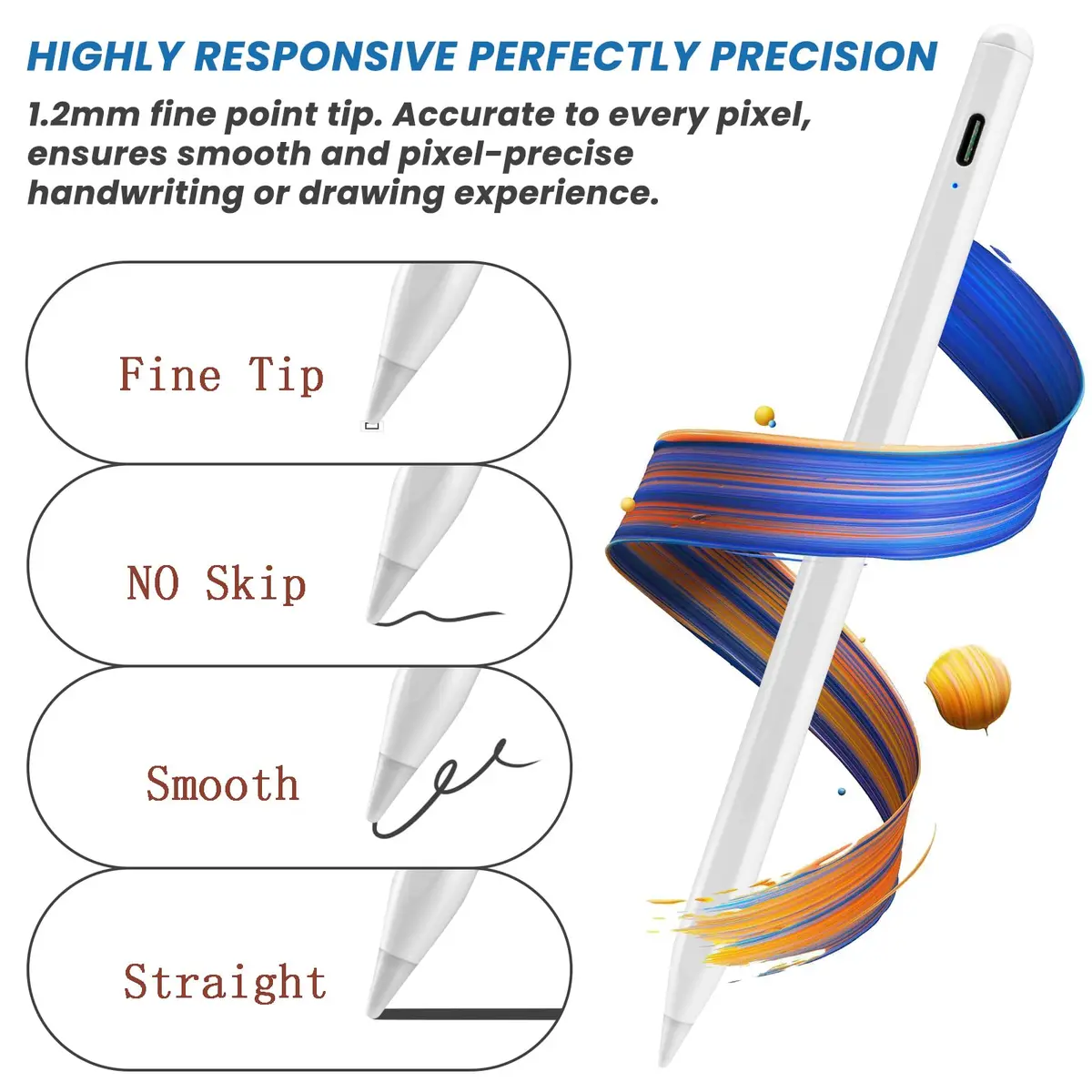 EDIVIA Active Stylus Pen for Amazon Kindle Fire HD 8 Plus | Precise Drawing & Writing (70-120 chars) - view 3