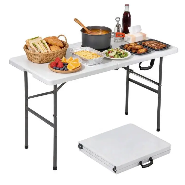 ZENY 4ft Portable Folding Table White | Indoor Outdoor Picnic Party Camp Dining - main product image