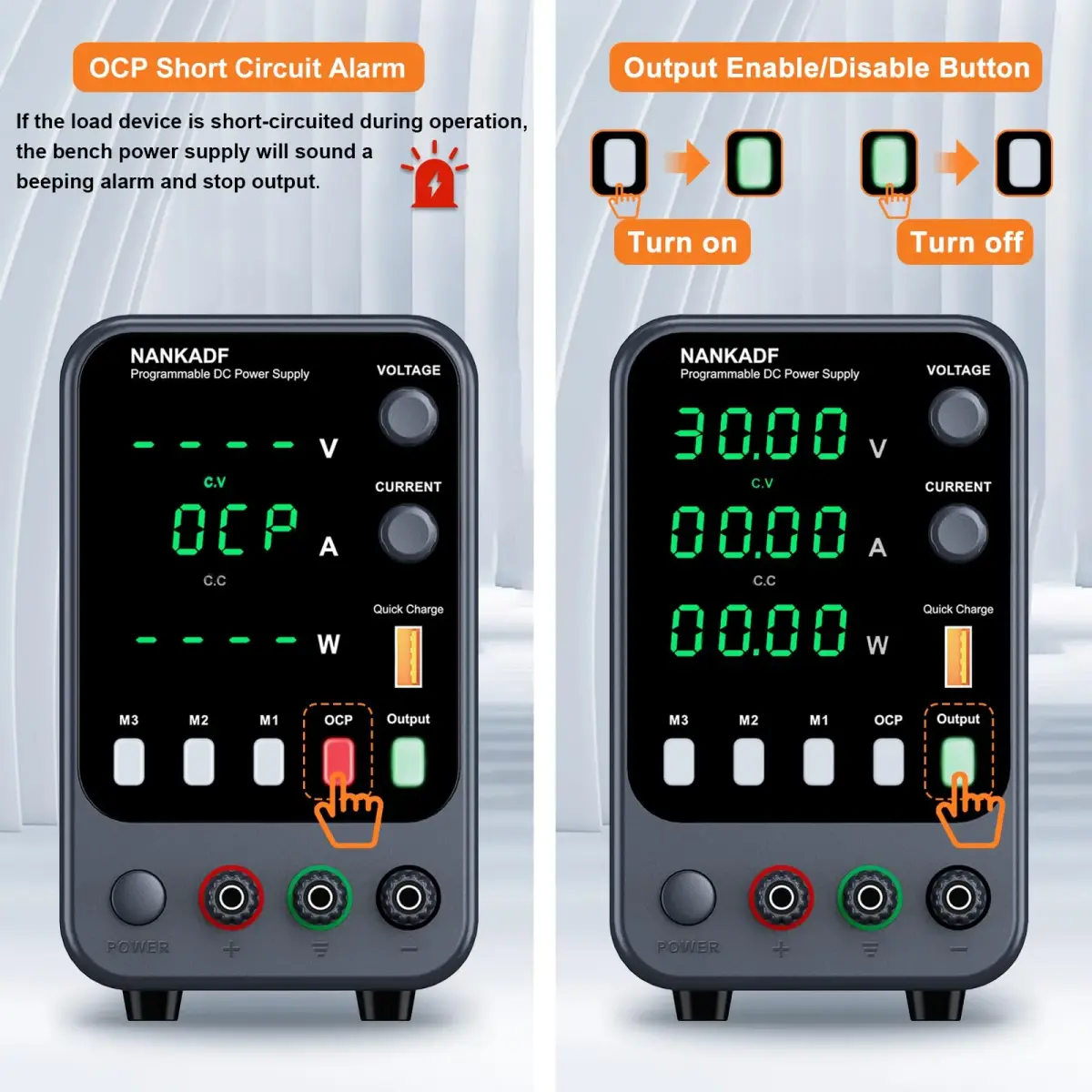NANKADF 30V 10A DC Power Supply with USB Quick-Charge | Precision Encoder Knob & Memory Presets - view 4