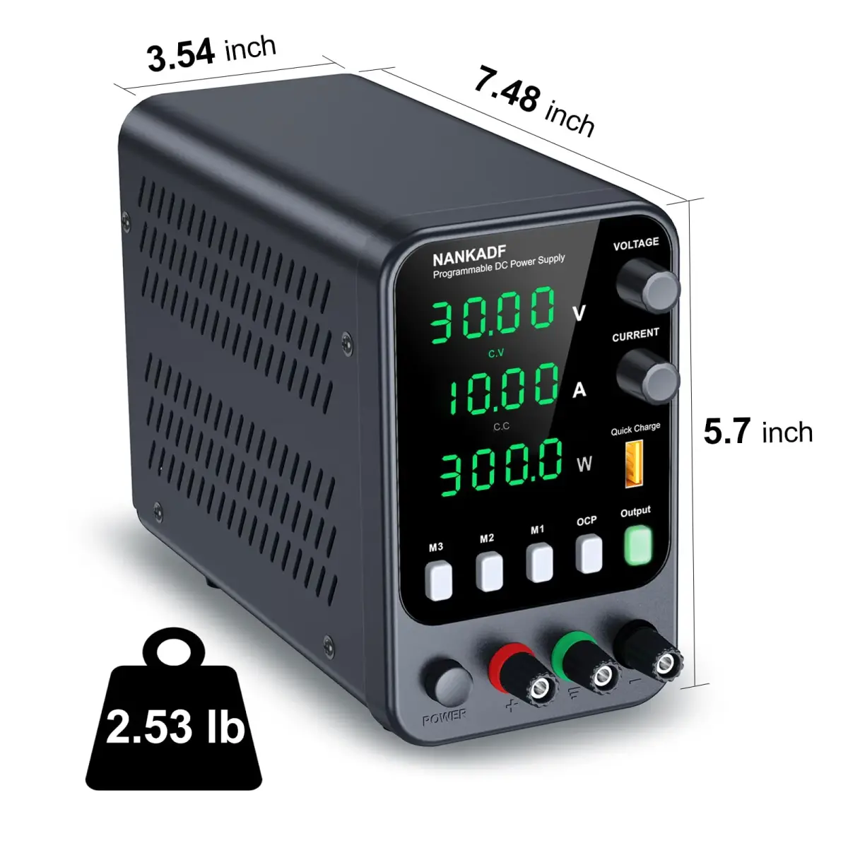NANKADF 30V 10A DC Power Supply with USB Quick-Charge | Precision Encoder Knob & Memory Presets - view 6