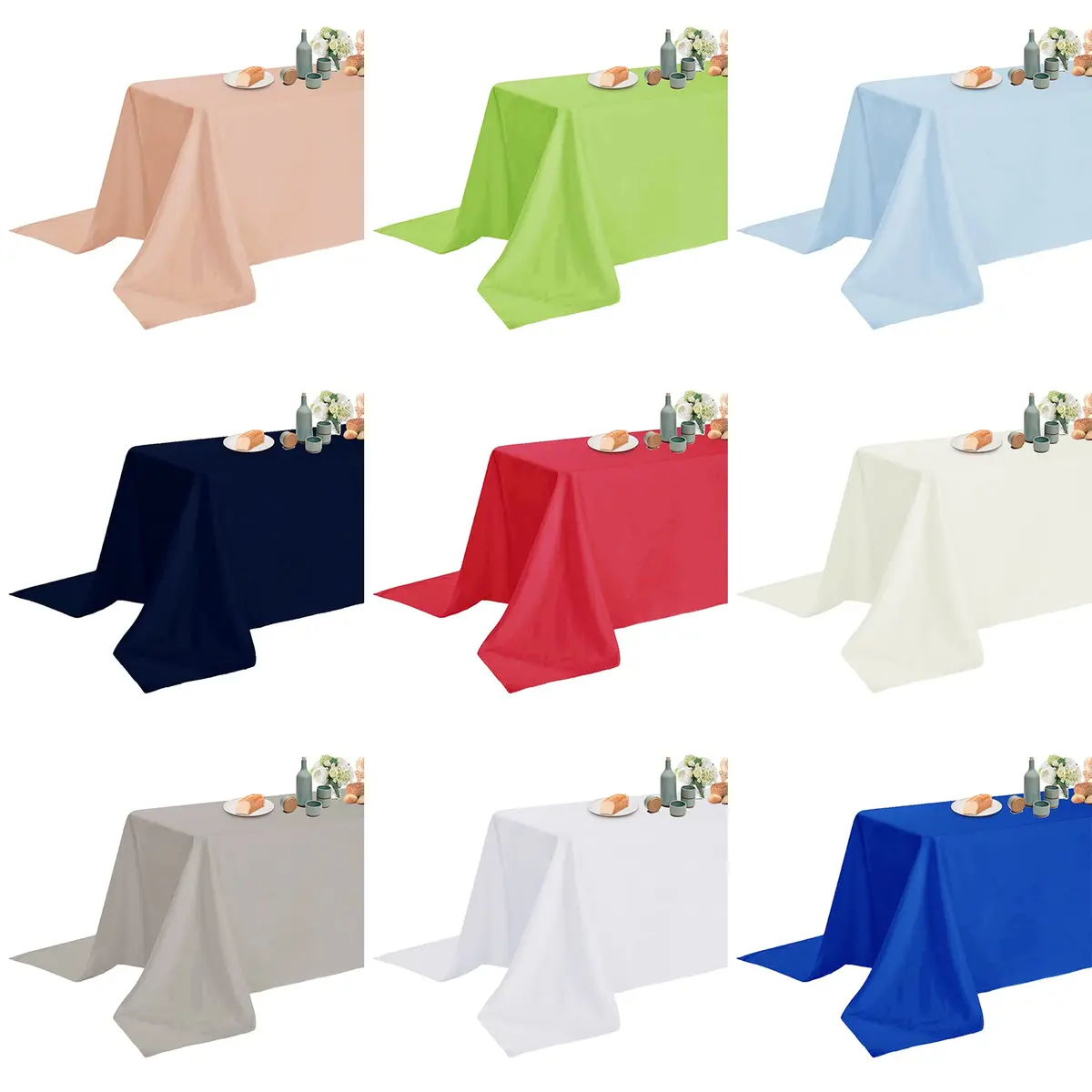 Fokitut Waterproof Rectangle Tablecloth 60x102 Inch | Stain & Wrinkle Resistant Polyester - view 7