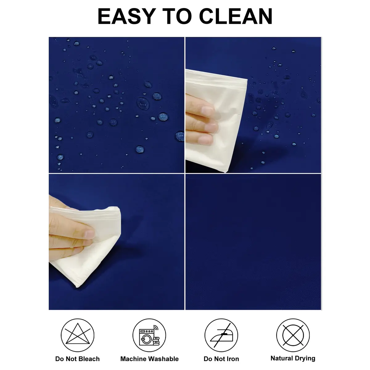 Fokitut Waterproof Rectangle Tablecloth 60x102 Inch | Stain & Wrinkle Resistant Polyester - view 2