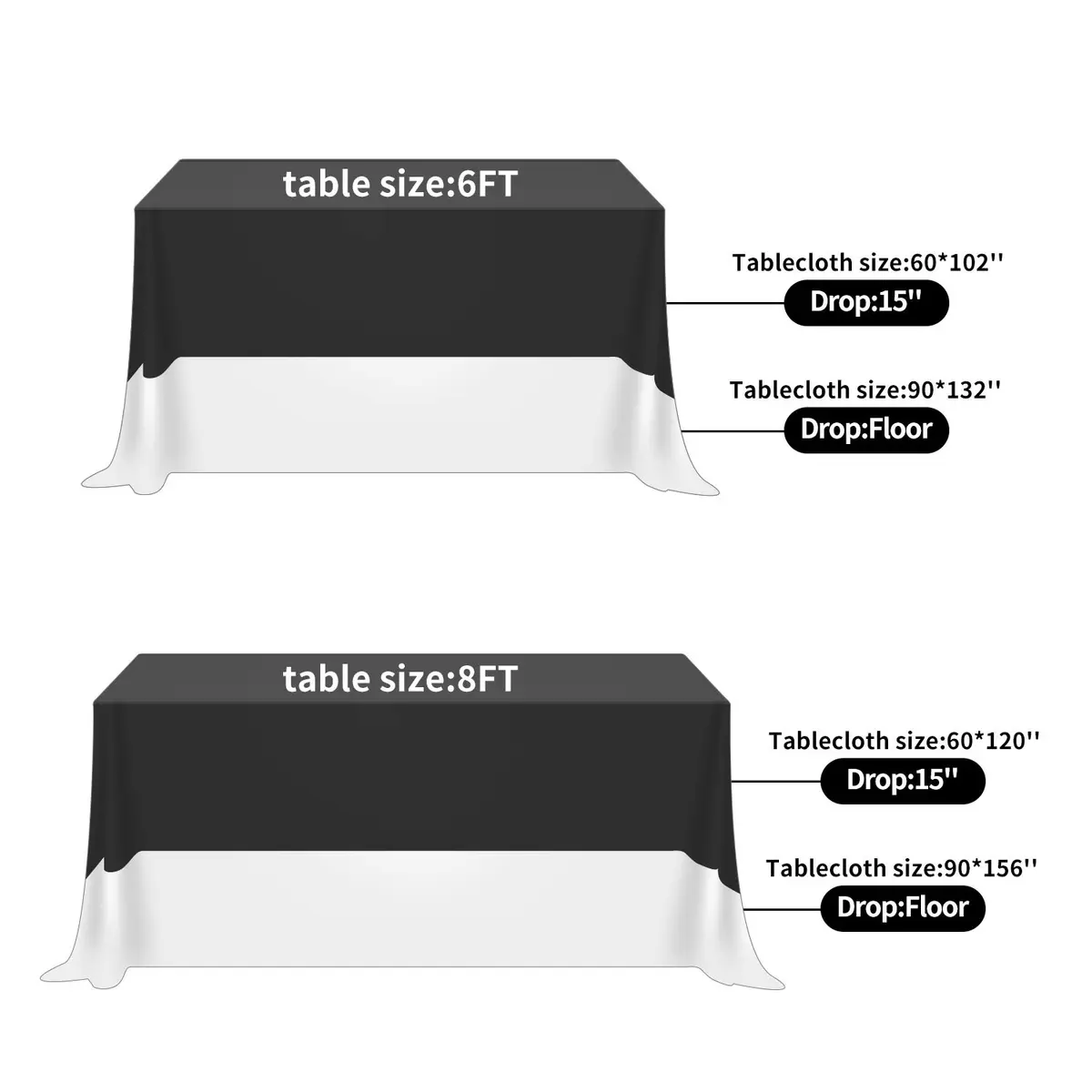 Fokitut Waterproof Rectangle Tablecloth 60x102 Inch | Stain & Wrinkle Resistant Polyester - view 3