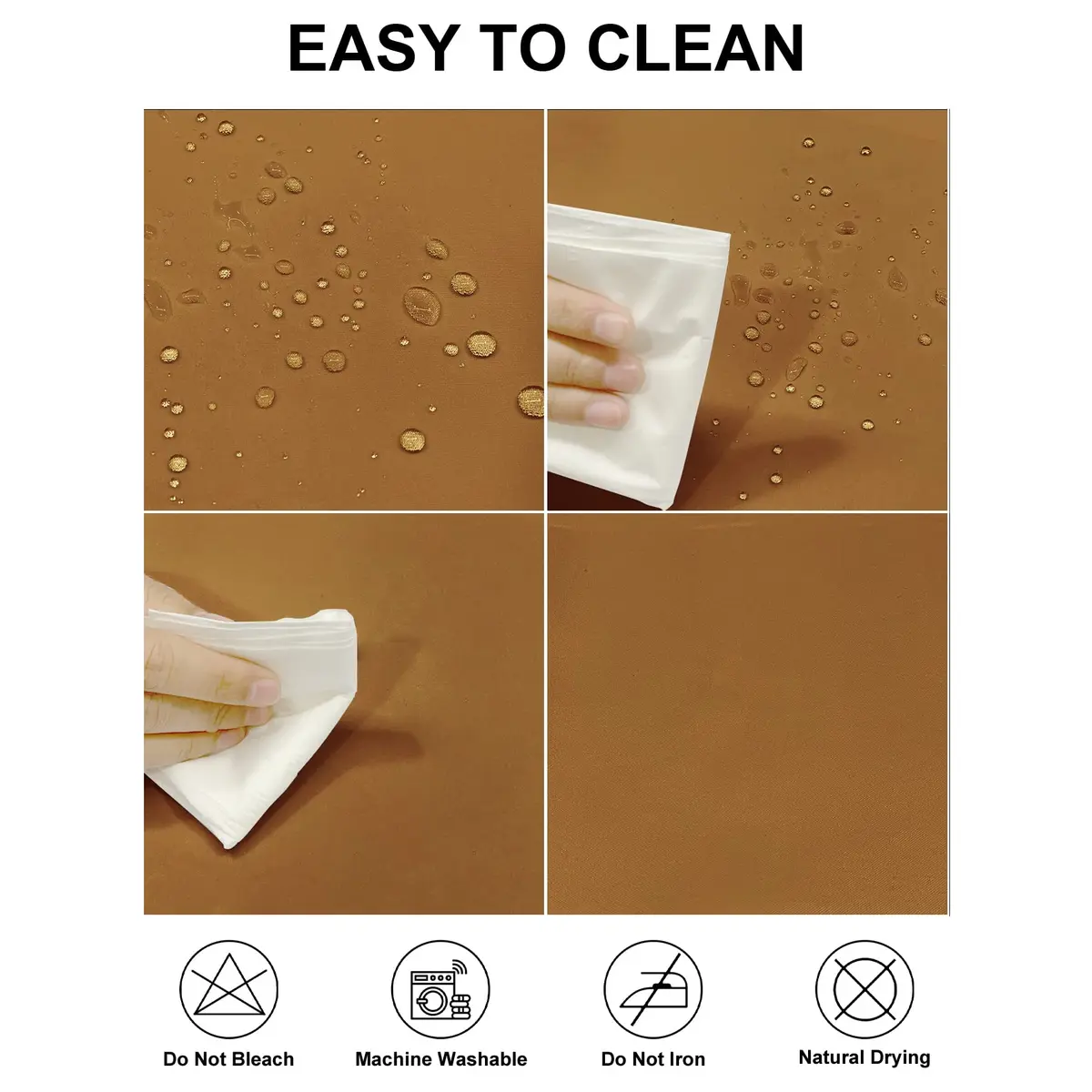 Fokitut 2 Pack Waterproof Rectangle Tablecloth 60x120 Inch | Stain & Wrinkle Resistant Polyester - view 2