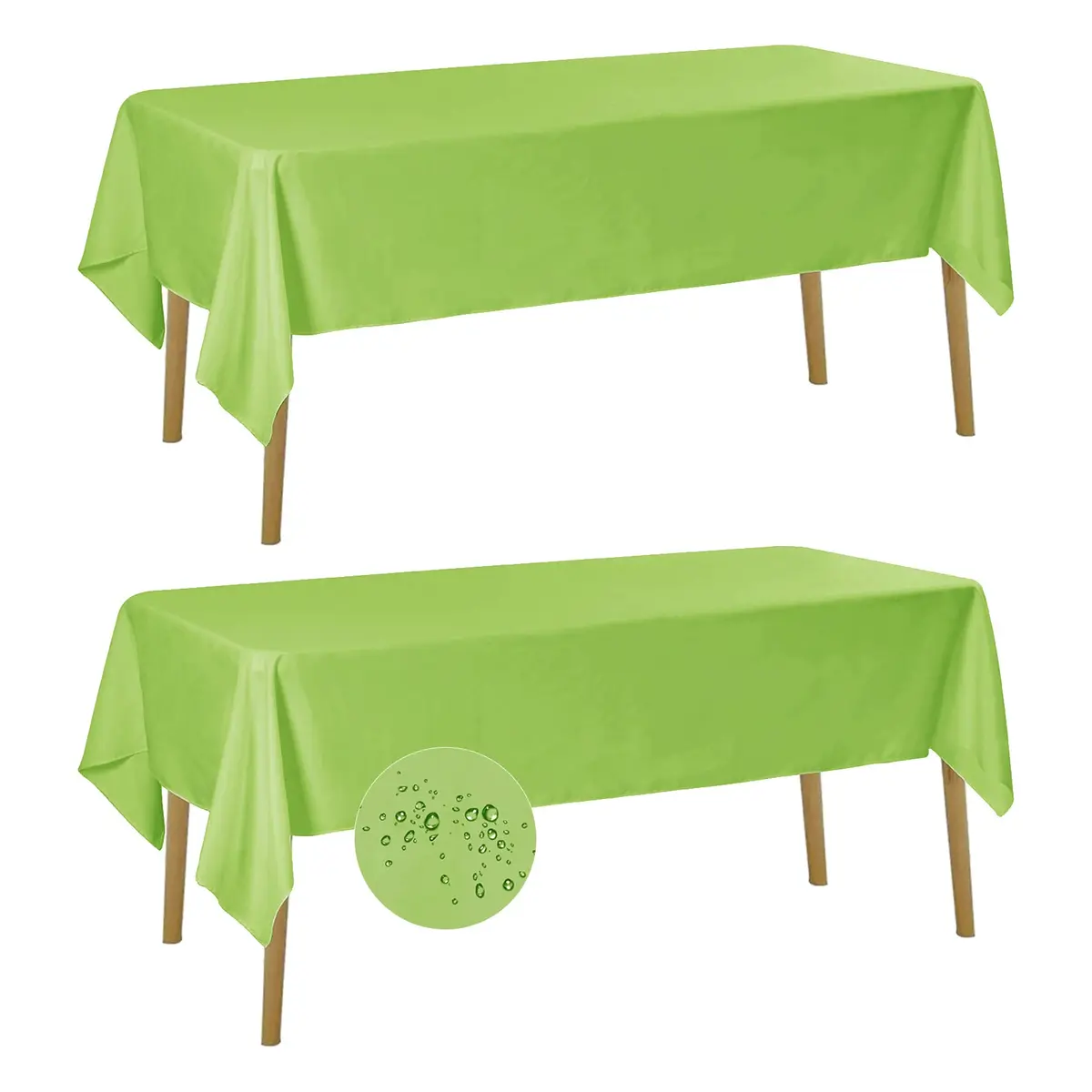 Fokitut Waterproof Rectangle Tablecloth 60x102 Inch | Stain & Wrinkle Resistant Polyester - main product image