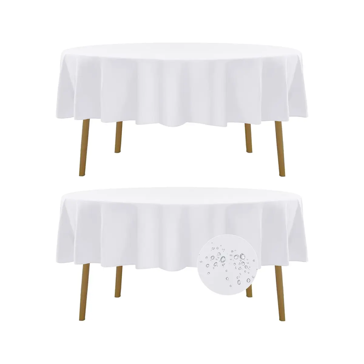 Fokitut Waterproof Round Tablecloth 70 Inch | Stain & Wrinkle Resistant Polyester - main product image