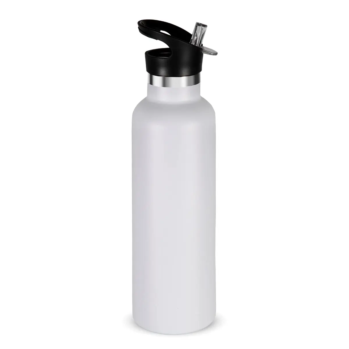Neihepal White Stainless Steel Water Bottle 24oz | Double Wall Vacuum Insulated Travel Flask - main product image