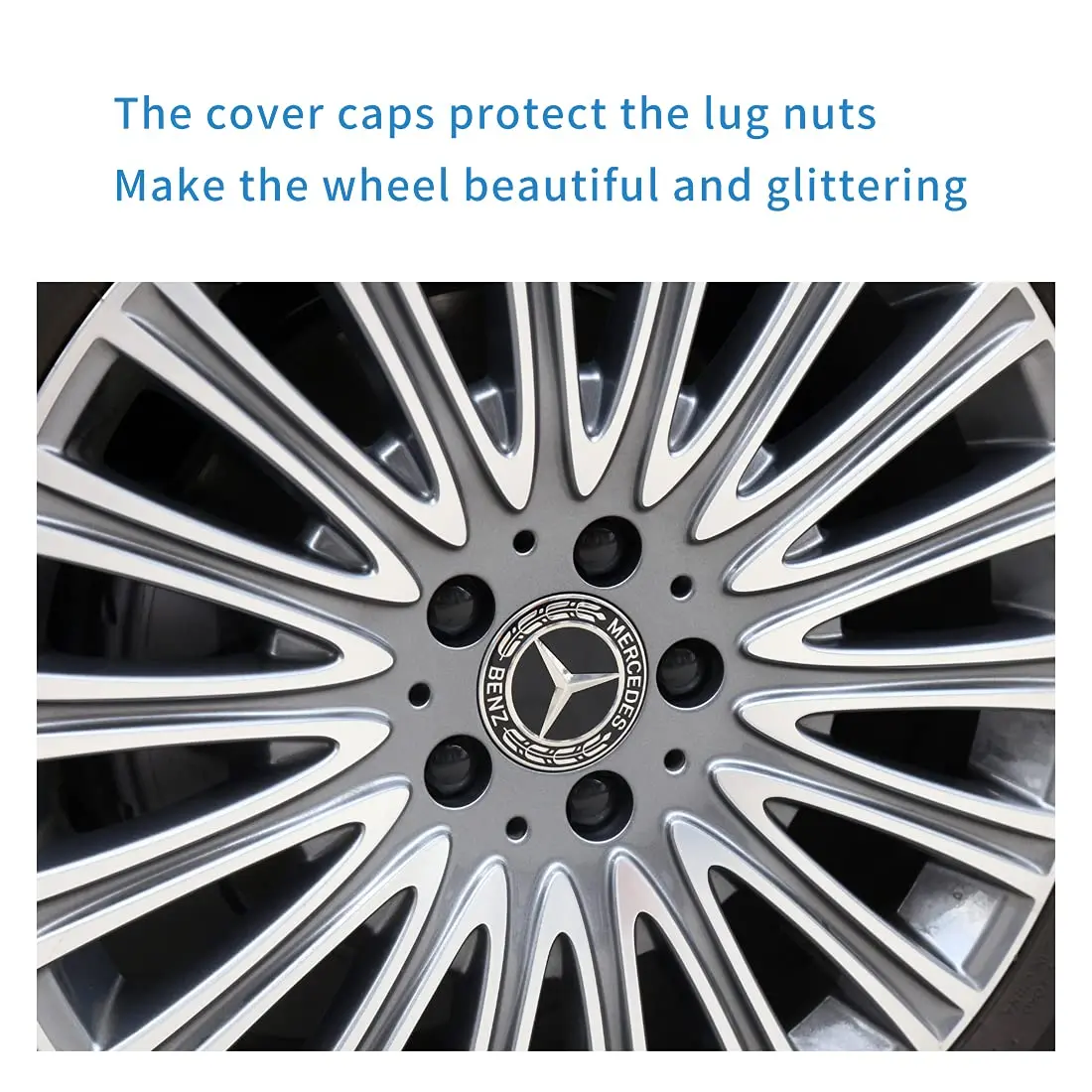 ChnewAuto M12x1.25 Black Lug Nuts 6 Spline Set of 20 | Anti-Theft Acorn Wheel Nuts - view 7