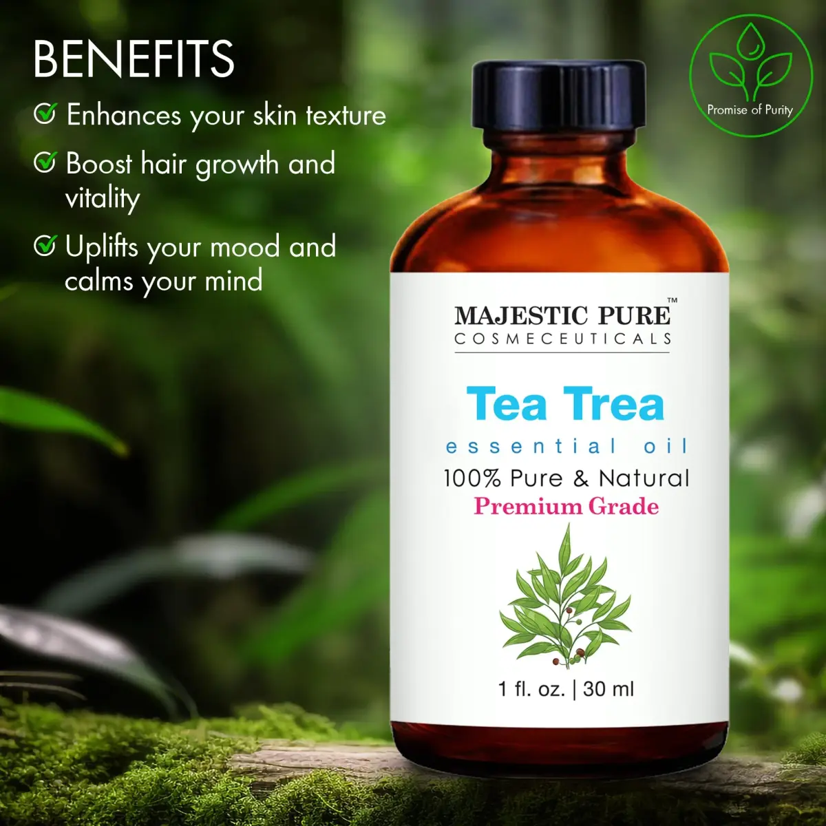 Majestic Pure Tea Tree Essential Oil 1 Fl Oz (30ml) | Pure & Natural for Diffuser, Aromatherapy, Soap & Candle Making - view 4