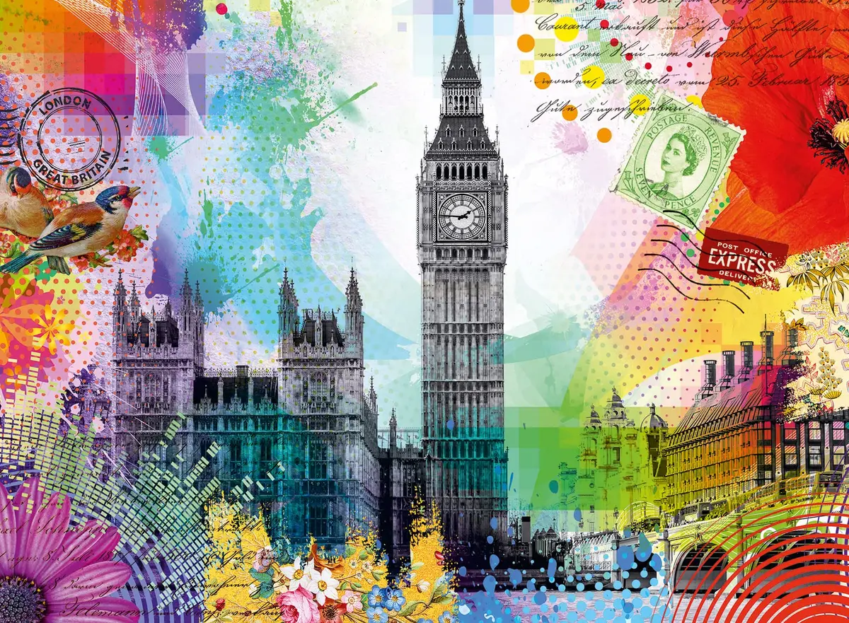 Ravensburger London Postcard 500-Piece Jigsaw Puzzle for Adults | Vibrant & Unique London Scene | Perfect Interlocking Fit | Long-Lasting Quality | Ideal for Ages 12 & Up - main product image