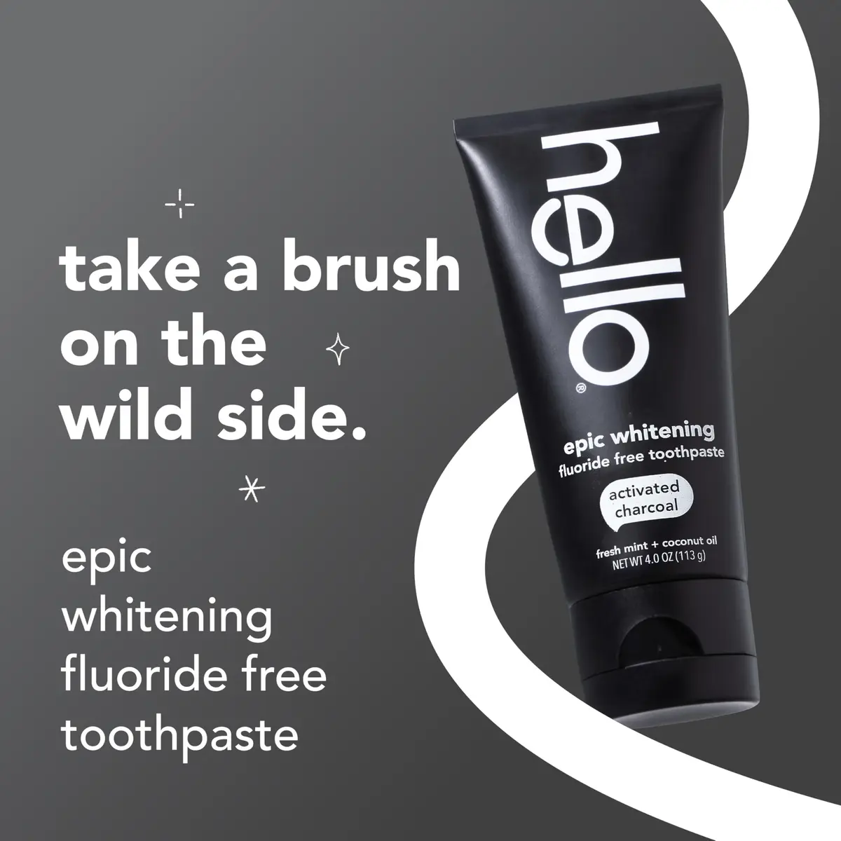 hello Epic Whitening Activated Charcoal Fluoride Free Toothpaste 4 oz (118ml) Tubes | Whitens Naturally - view 2