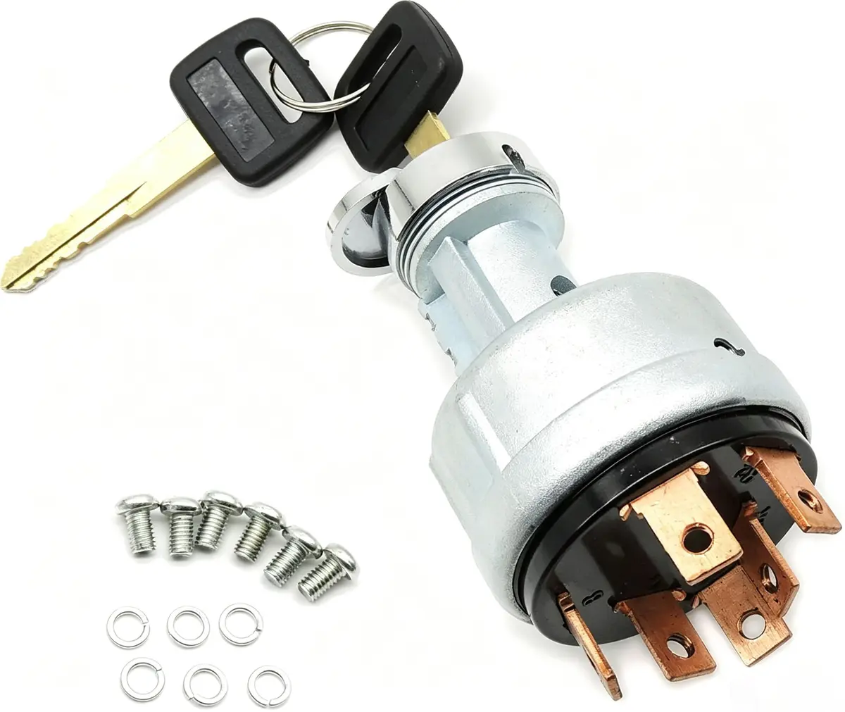 HiSport Ignition Starter Key Switch 12V (4-Pin, Screw Terminal) | Replaces Komatsu 22B-06-11910 - main product image