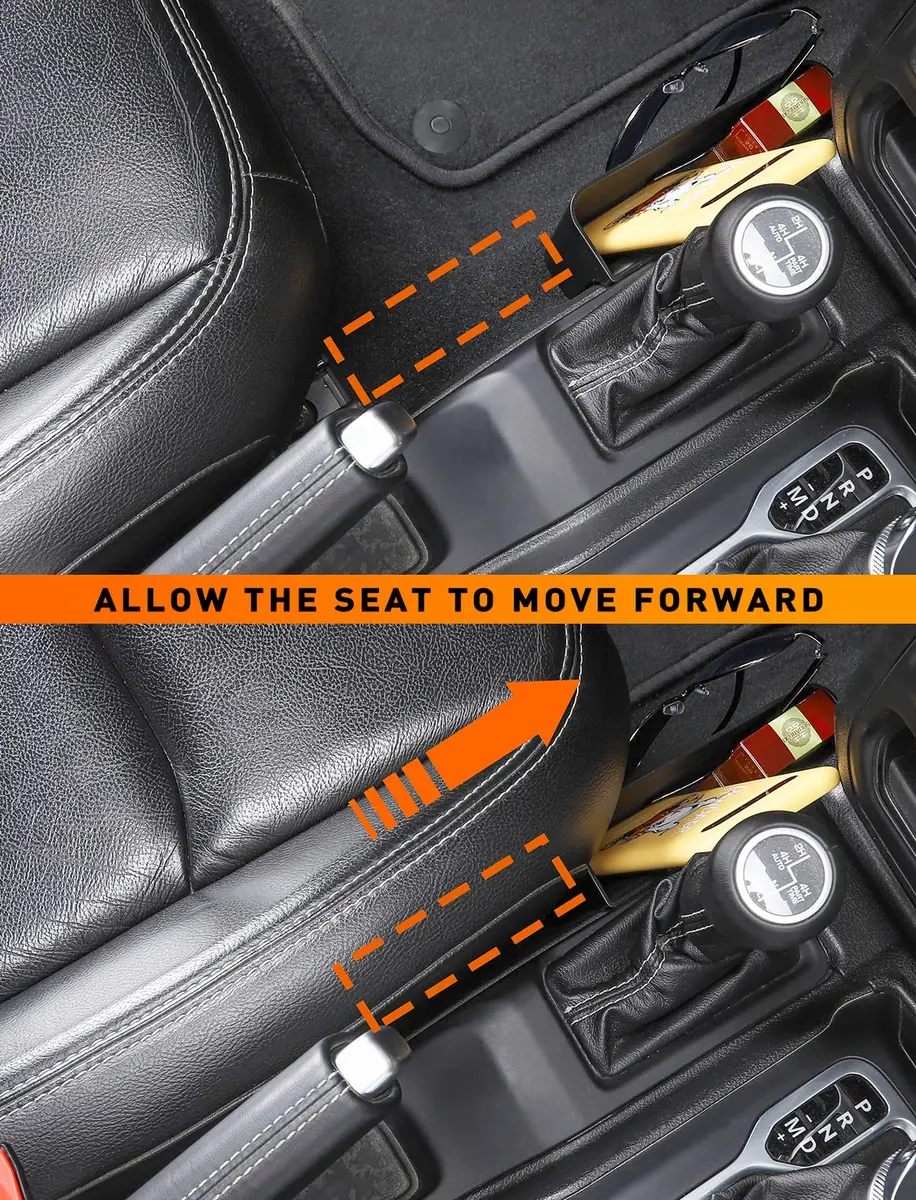 Savadicar GT-2 Shifter Storage Box with Microfibers | Jeep Wrangler & Gladiator Organizer, Black, 1 PC - view 4