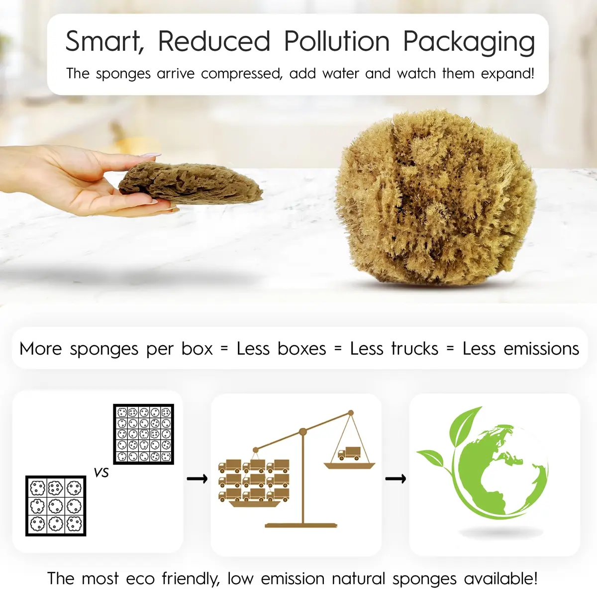 Naroa Exfoliating Natural Sponge for Shower Large | Bath Sea Loofah for Healthy Skin - view 2