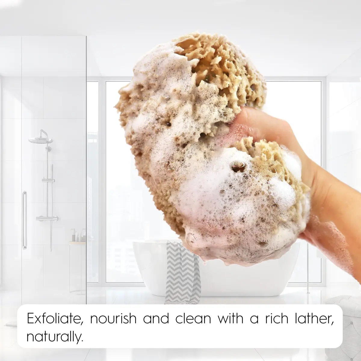 Naroa Exfoliating Natural Sea Sponge for Shower | Small, Plastic-Free, Sustainable Skin Care - view 7