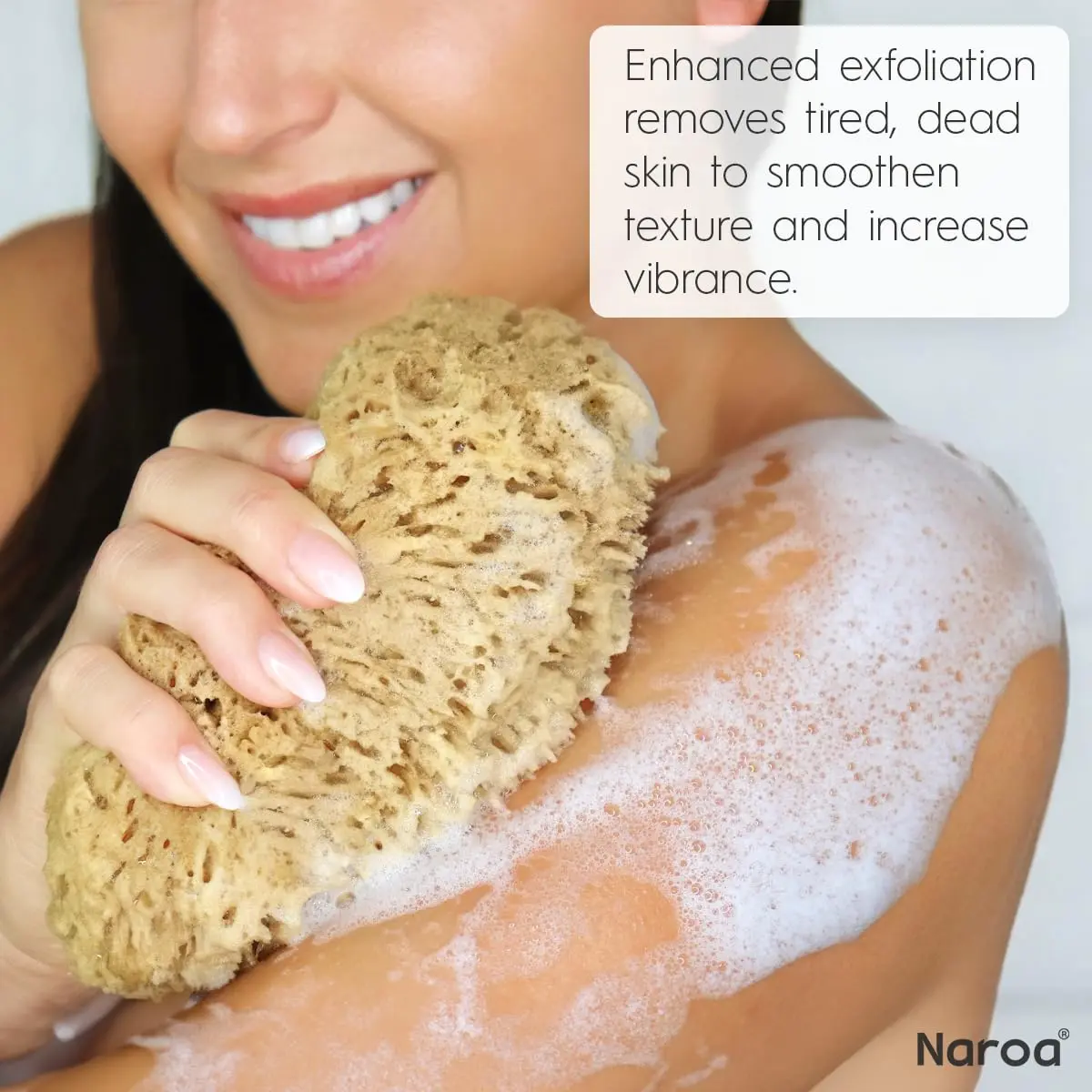 Naroa Exfoliating Natural Sea Sponge for Shower | Bath Loofah for Healthy Skin | Plastic Free (Medium) - view 4
