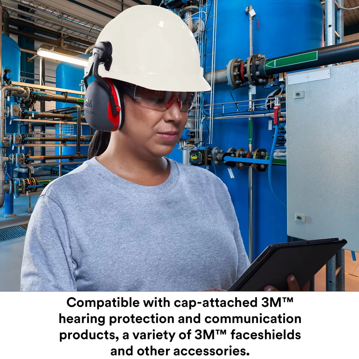 3M SecureFit H-701SFR-UV White Non-Vented Cap Style Hard Hat with Uvicator Sensor, 50-64 cm (6-1/4 to 8) - view 8