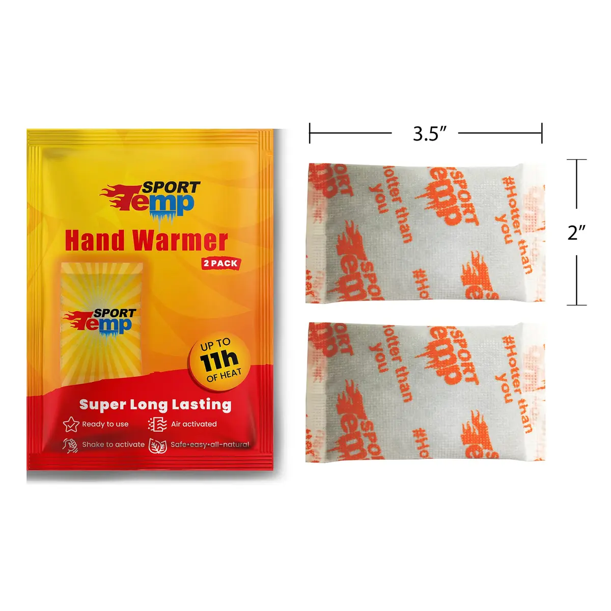 Sport Temp Hand Warmers (45 Pairs / 90 Count) — Up to 11 Hours Heat | Air Activated, Odorless, TSA Compliant - view 2